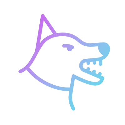 Dog barking, Animated Icon, Gradient