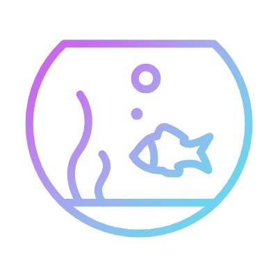 Aquarium Bowl, Animated Icon, Gradient