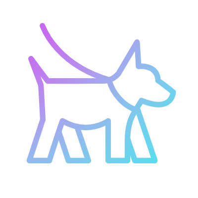 Dog Walking, Animated Icon, Gradient