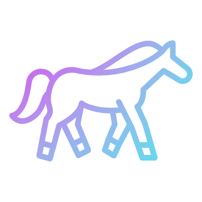 Trotting Horse, Animated Icon, Gradient