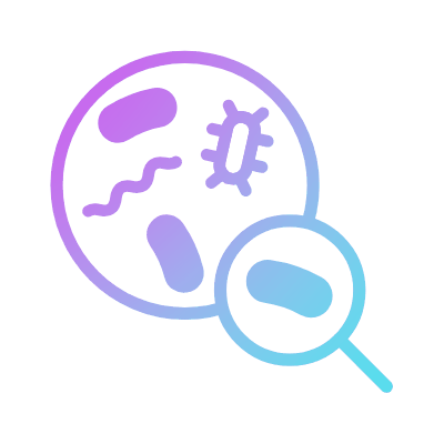 Bacterias Magnifier, Animated Icon, Gradient