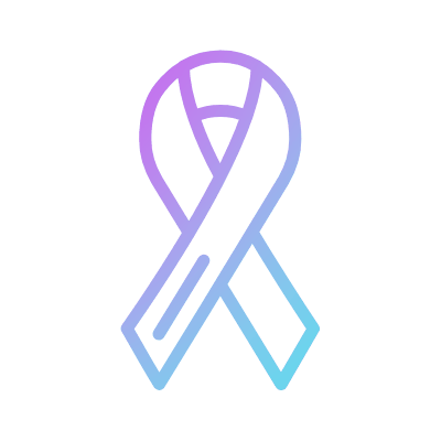 Cancer Ribbon, Animated Icon, Gradient