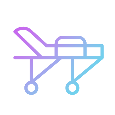 Hospital Stretcher, Animated Icon, Gradient