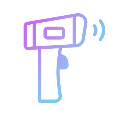 Thermometer Gun, Animated Icon, Gradient