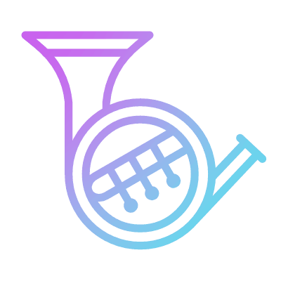 French Horn, Animated Icon, Gradient