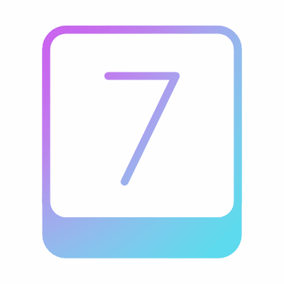 Seven Key, Animated Icon, Gradient