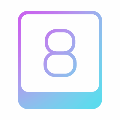 Eight Key, Animated Icon, Gradient