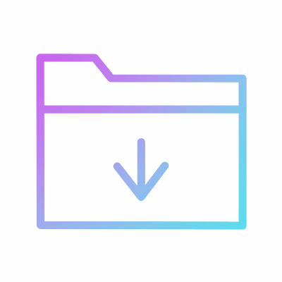 Folder Arrow Down, Animated Icon, Gradient