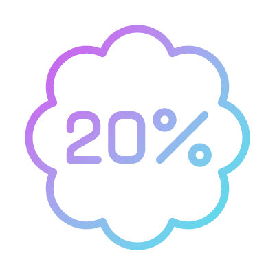 Coupon Sale 20%, Animated Icon, Gradient