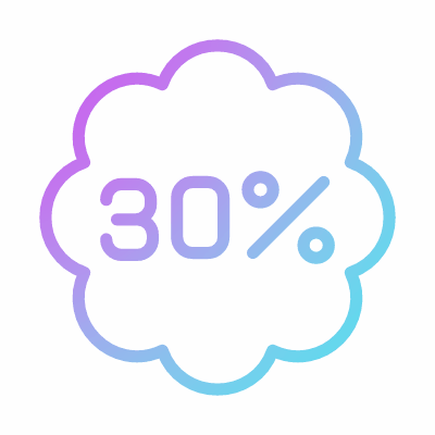 Coupon Sale 30%, Animated Icon, Gradient