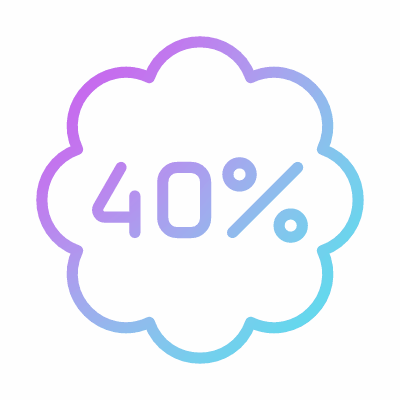 Coupon Sale 40%, Animated Icon, Gradient