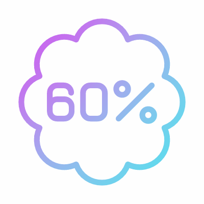Coupon Sale 60%, Animated Icon, Gradient