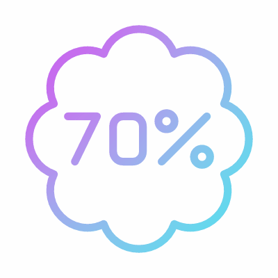 Coupon Sale 70%, Animated Icon, Gradient