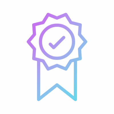 Medal Ribbon Check, Animated Icon, Gradient