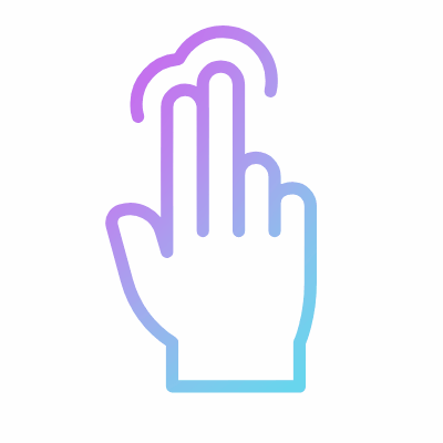 Tap Two Fingers, Animated Icon, Gradient