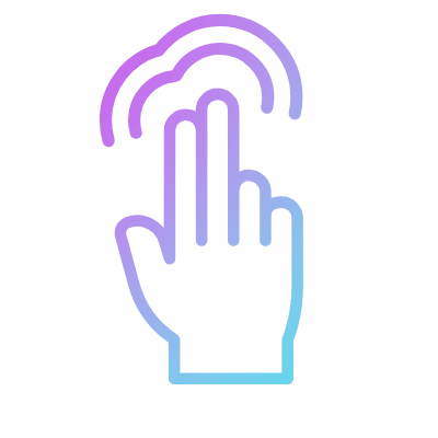 Tap Two Fingers Twice, Animated Icon, Gradient