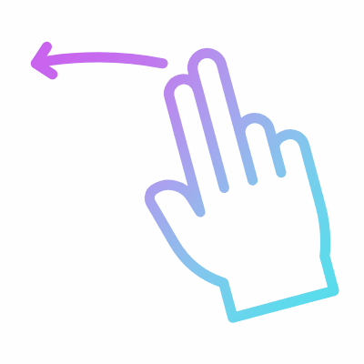 Two Fingers Swipe Left, Animated Icon, Gradient