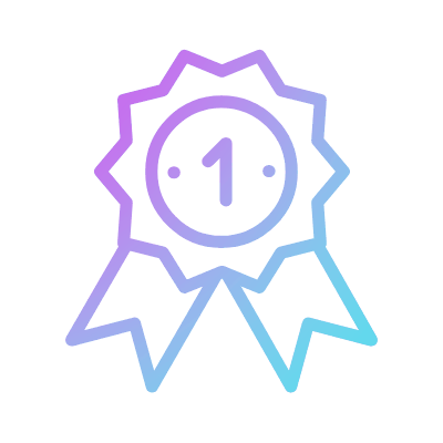 Badge Ribbon One, Animated Icon, Gradient