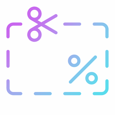Cut Out Coupon, Animated Icon, Gradient