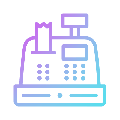 Cash Register, Animated Icon, Gradient
