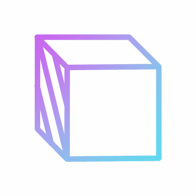3D Cube, Animated Icon, Gradient