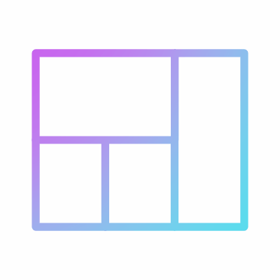 Grid Bento, Animated Icon, Gradient