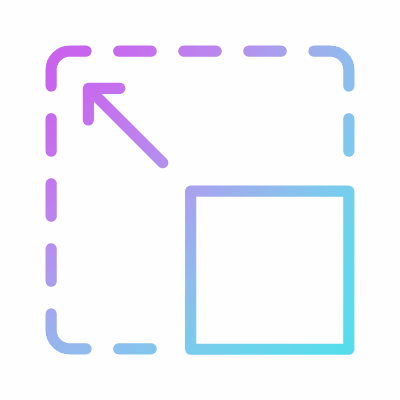 Square Resize, Animated Icon, Gradient