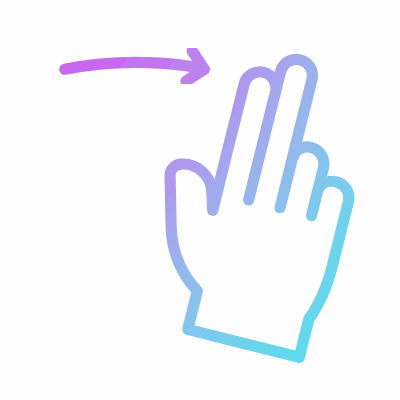 Two Fingers Swipe Right, Animated Icon, Gradient