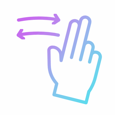 Two Fingers Swipe Right Left, Animated Icon, Gradient