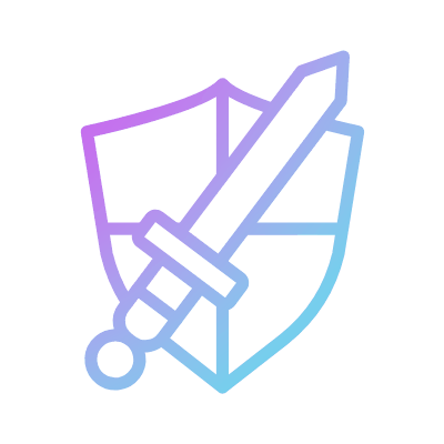 Shield Sword, Animated Icon, Gradient