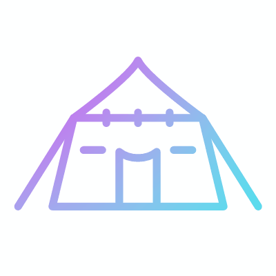 Military Tent, Animated Icon, Gradient
