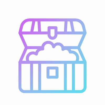 Treasure Chest Open, Animated Icon, Gradient