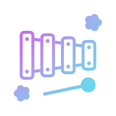 Cymbals Toy, Animated Icon, Gradient