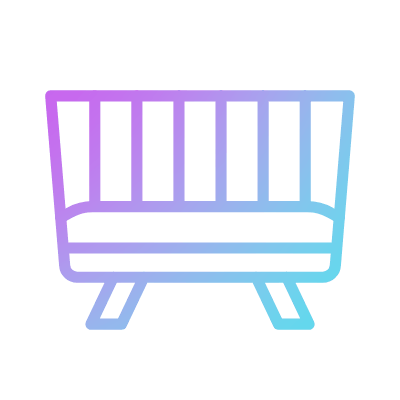 Baby Bed Crib, Animated Icon, Gradient