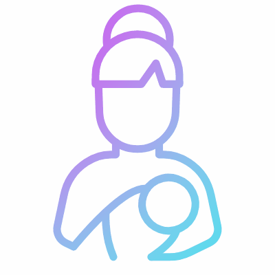 Woman Breastfeeding, Animated Icon, Gradient