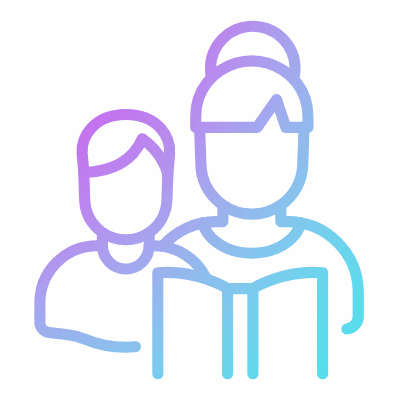 Reading Babies, Animated Icon, Gradient