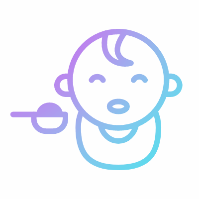 Feeding Baby, Animated Icon, Gradient