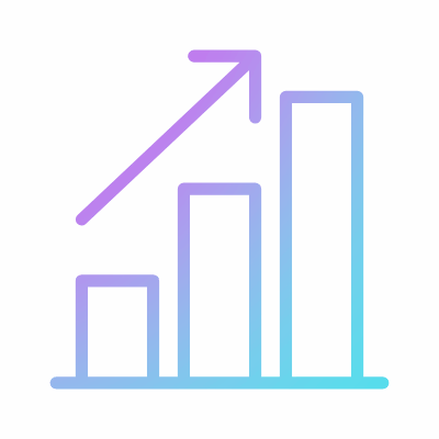 Bar Chart Arrow Up, Animated Icon, Gradient
