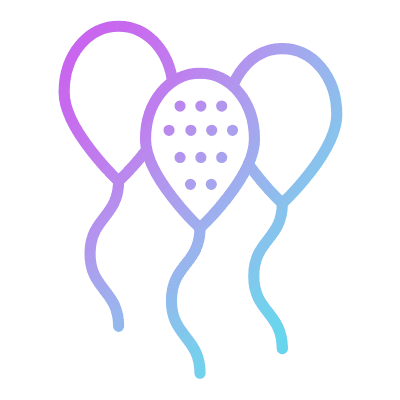 Party Balloons, Animated Icon, Gradient
