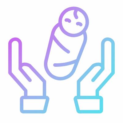 Hands Open Baby, Animated Icon, Gradient