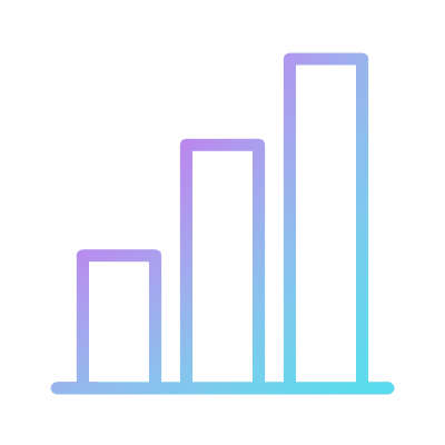 Bar Chart Vertical Grow, Animated Icon, Gradient
