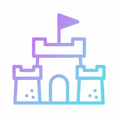 Sand Castle, Animated Icon, Gradient