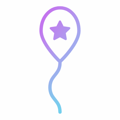 Party Balloon, Animated Icon, Gradient