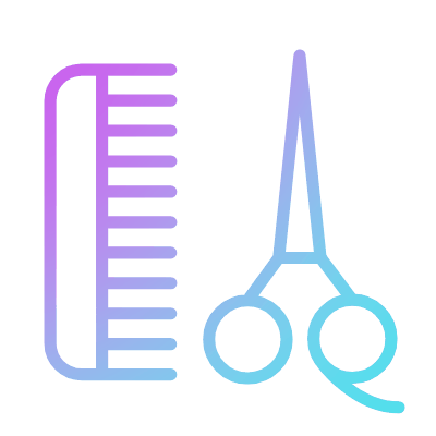 Scissors Comb, Animated Icon, Gradient
