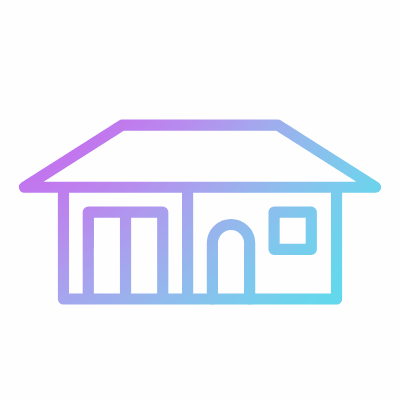 Bungalow, Animated Icon, Gradient