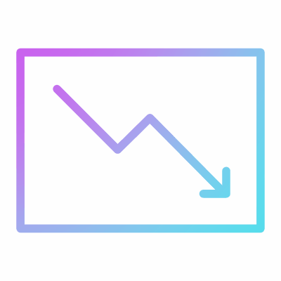 Arrow Decrease, Animated Icon, Gradient