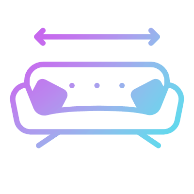 Sofa Size, Animated Icon, Gradient