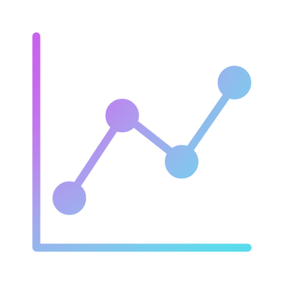 Line Chart Grow, Animated Icon, Gradient