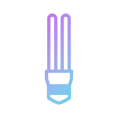 Twin Tube Bulb, Animated Icon, Gradient