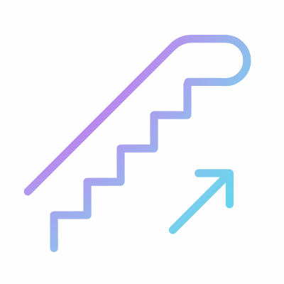 Stairs, Animated Icon, Gradient